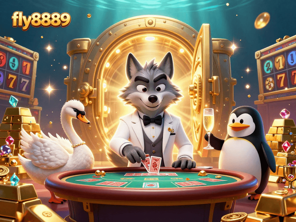 Experience the excitement of fly8889 while discovering 3D casino characters and vibrant gaming elements.