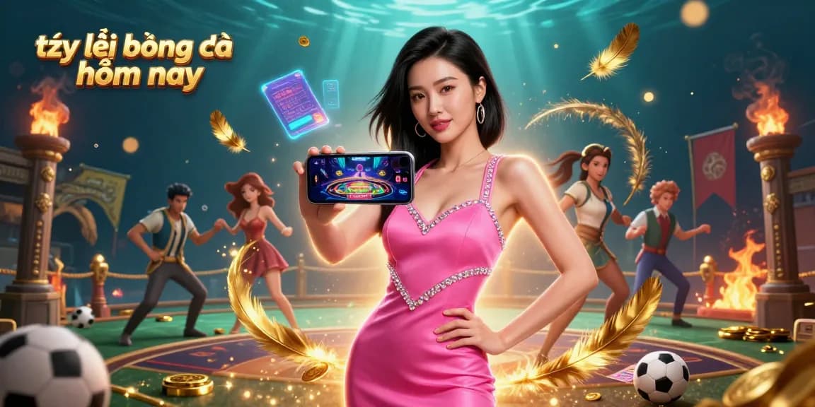 Engage with tỷ lệ bóng đá hôm nay through dynamic sports betting visuals featuring confident women.