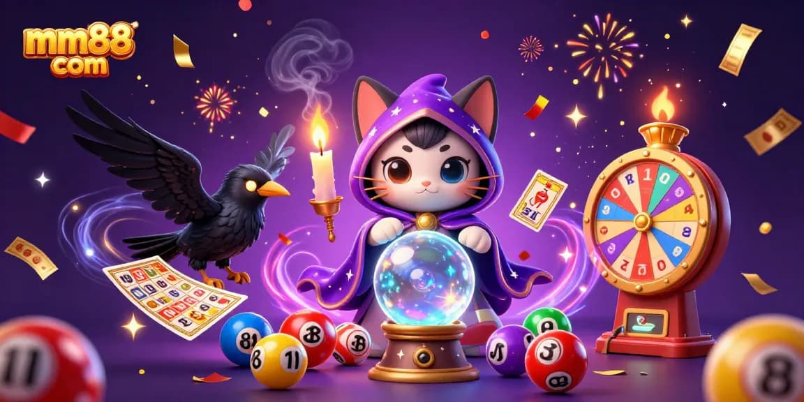 Experience winning excitement at mm88 com with colorful lottery balls and engaging casino elements.