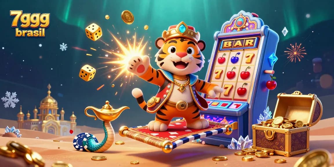 Experience jackpot excitement at 7gggg brasil with stunning 3D casino scene bursting with vibrant elements.