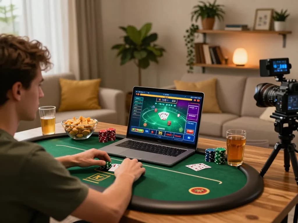 Experience engaging online betting with rokok88 link alternatif through a lively home gaming setup.