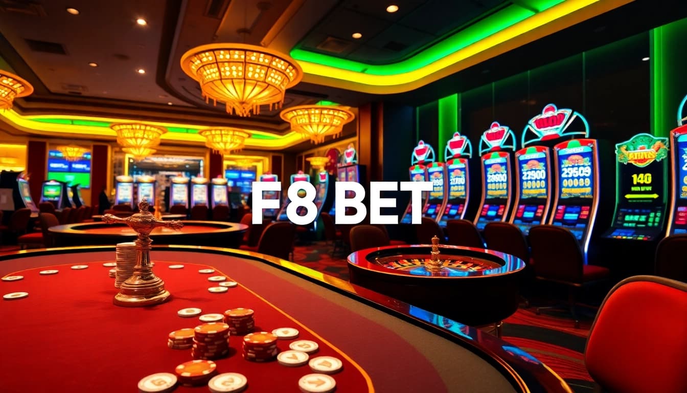 Experience thrilling online gaming with F8 BET at a vibrant casino table.