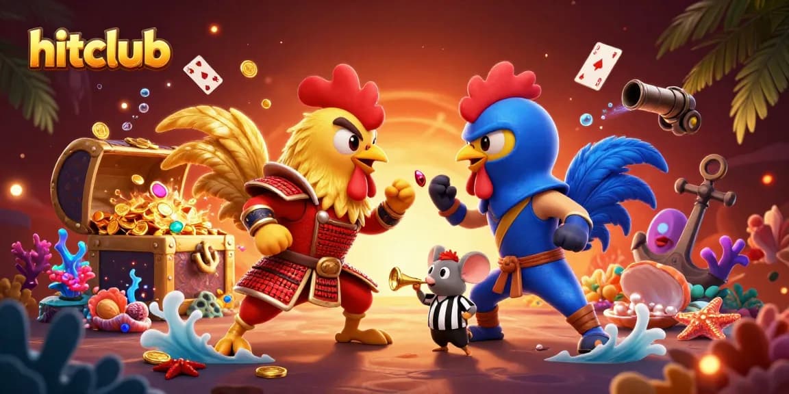 Experience thrilling tactics at hitclub with 3D fighting roosters, gold coins, and immersive casino elements.