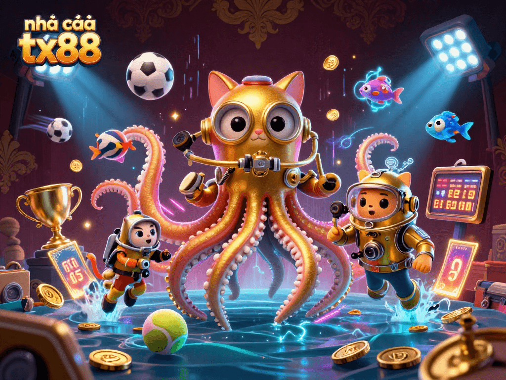 Experience the thrill of nhà cái tx88 with dynamic sports elements and enchanting underwater characters.