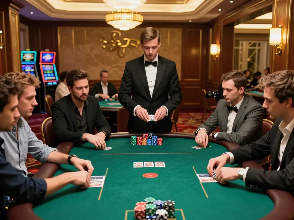 Experience thrilling high-stakes poker gameplay at https://uu88.blog/ in an upscale casino environment.