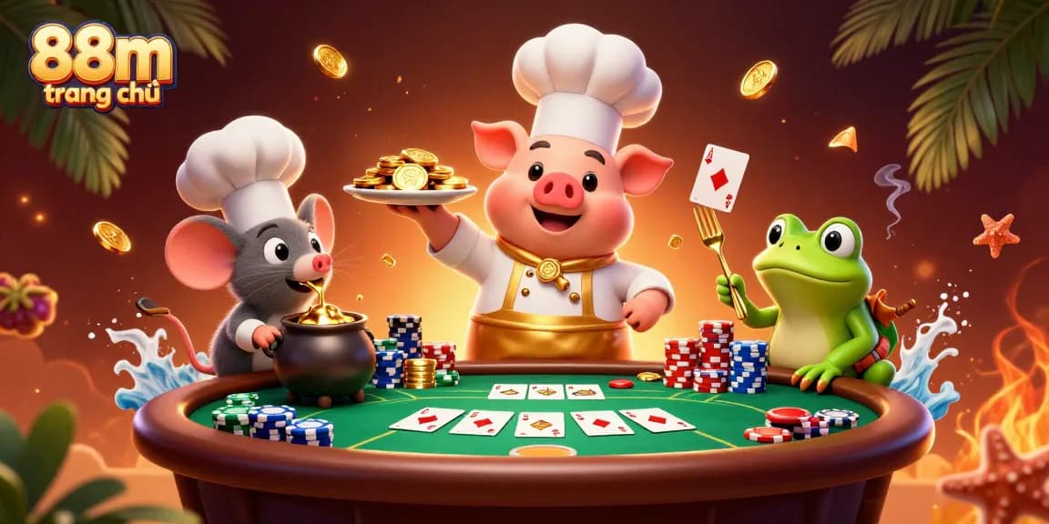 Win big with 88m trang chủ in this vibrant casino scene, showcasing rich poker action.