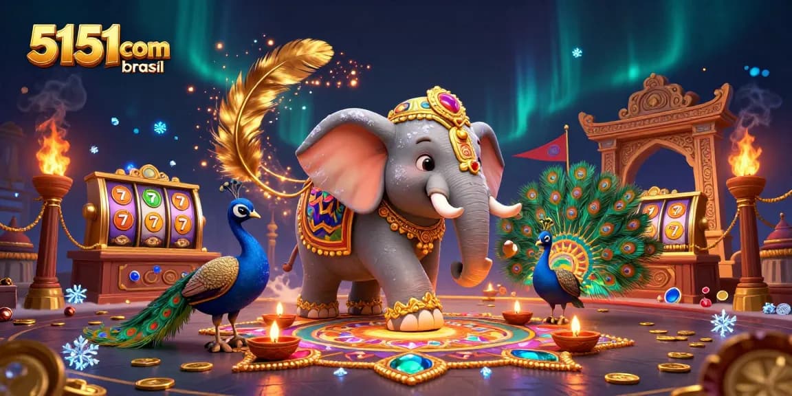 Experience thrilling gameplay with 5151com brasil, featuring rich casino elements like jackpot symbols and colorful decorations.