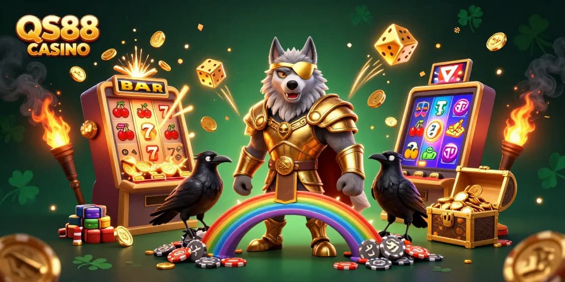 Experience the thrill of QS88 CASINO with a dynamic 3D scene of jackpot excitement, inspired by Norse mythology.