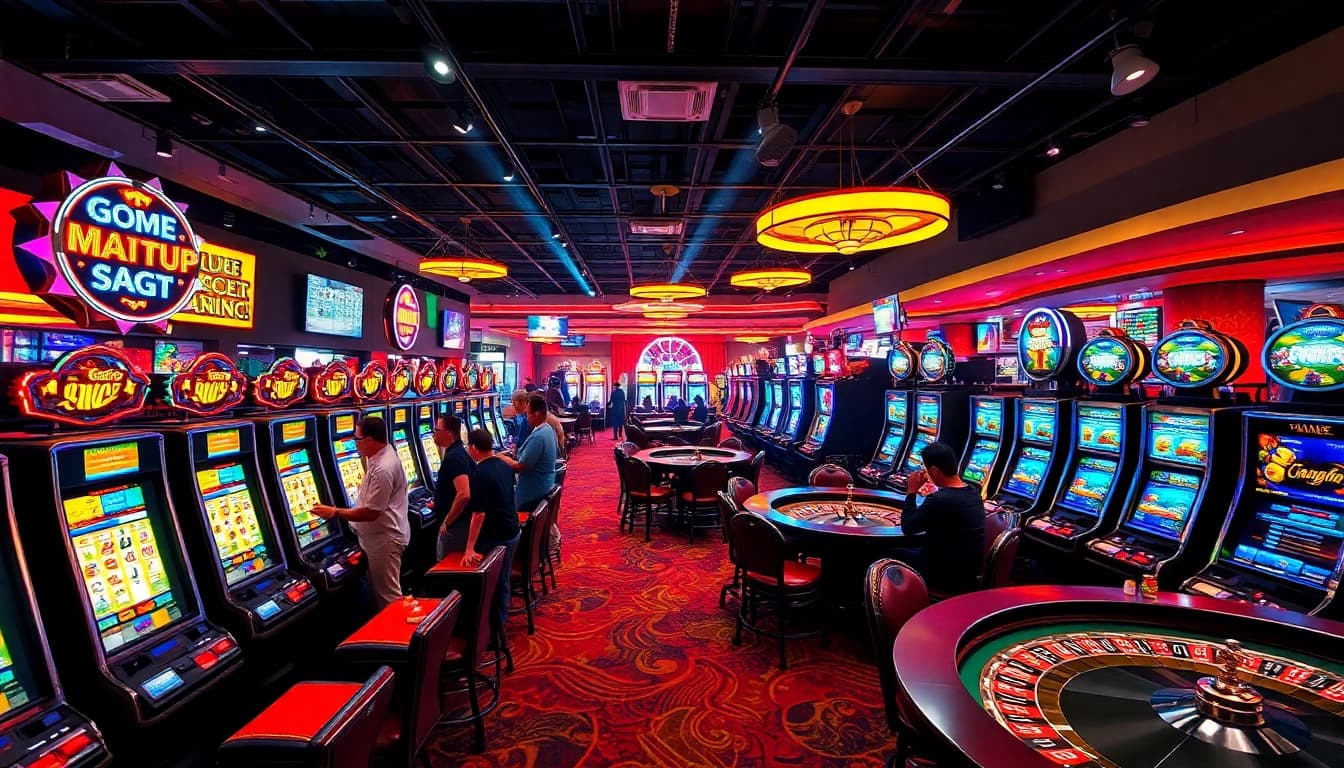 Nouveau casino en ligne avec des machines à sous colorées et des joueurs passionnés.