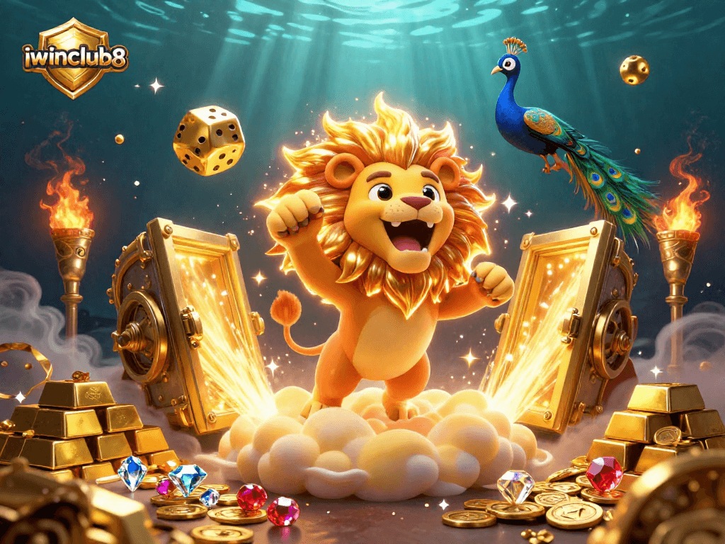 Experience thrilling actions at iwinclub8 with dynamic golden elements and vibrant casino-themed visuals.