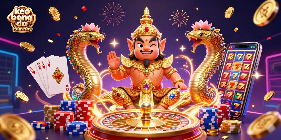 Experience keo bong da hom nay with dynamic betting excitement at an online casino featuring vibrant gold and gems.