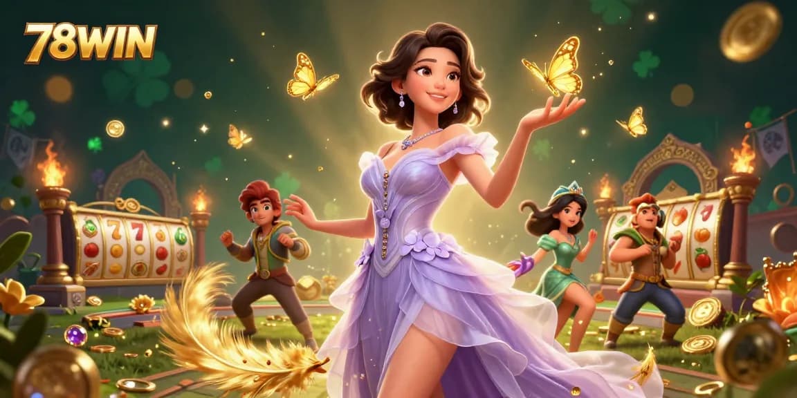Engage with 78WIN's thrilling gaming scene featuring vibrant slot elements and stunning visuals.