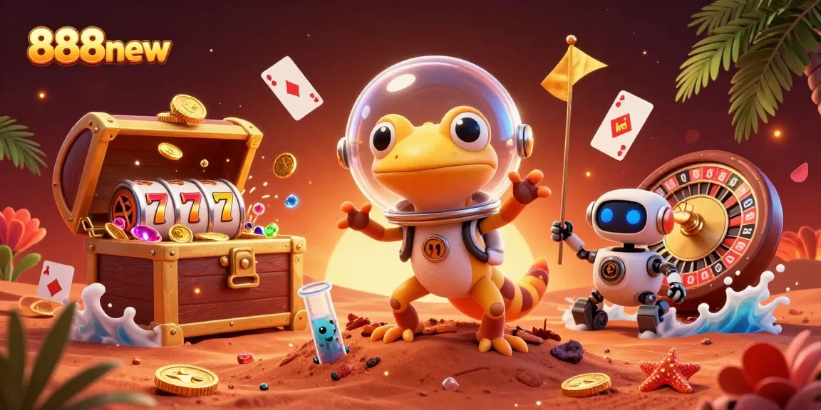 Engage with 888new at a vibrant casino, where a Martian gecko unearths treasures.