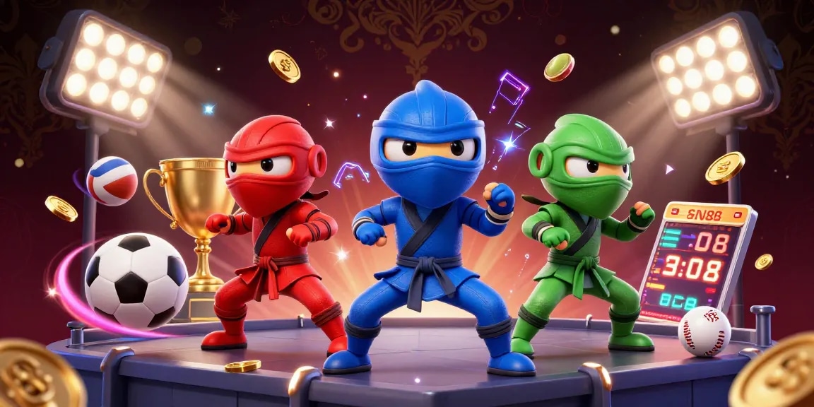 Experience thrilling action at SN88 casino with 3D chameleons showcasing sports betting excitement.