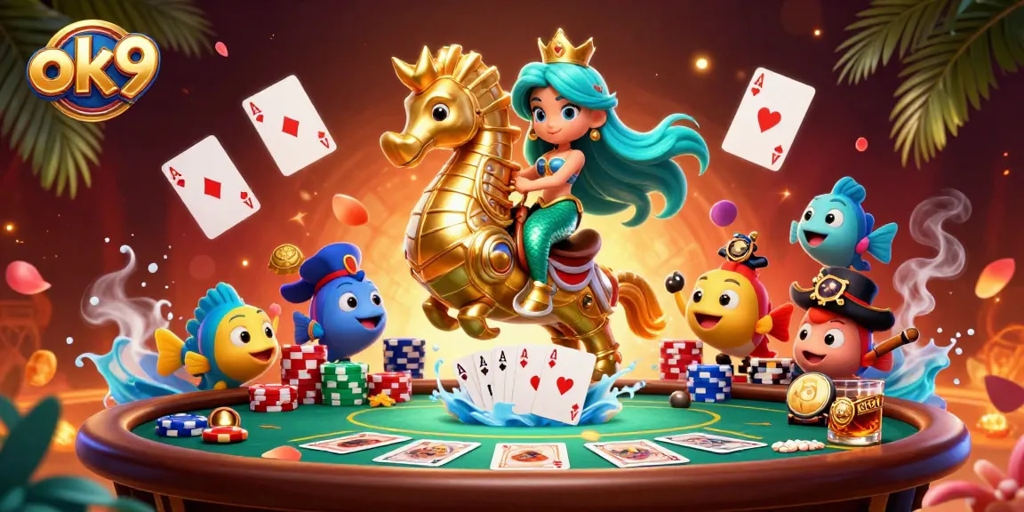 Join the excitement at ok9 with vibrant colors and detailed scenes of gambling fun!