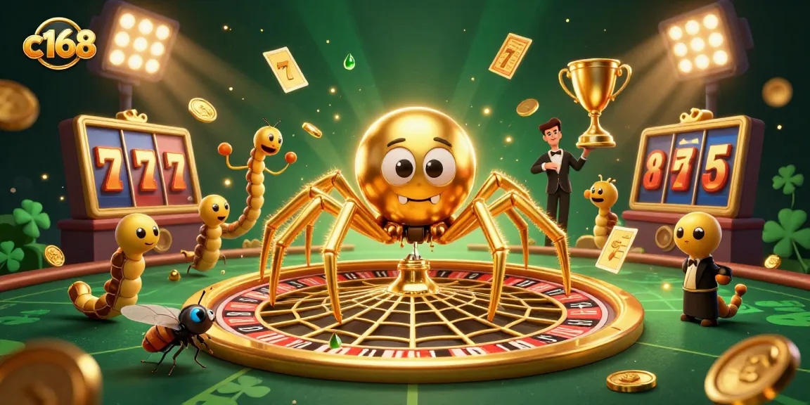 Experience thrilling gameplay as c168 players spin the lottery wheel surrounded by vibrant casino elements.