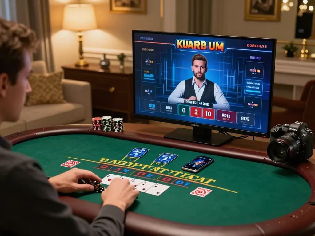 Player enjoying live blackjack on 33nn, showcasing an engaging home gaming atmosphere.