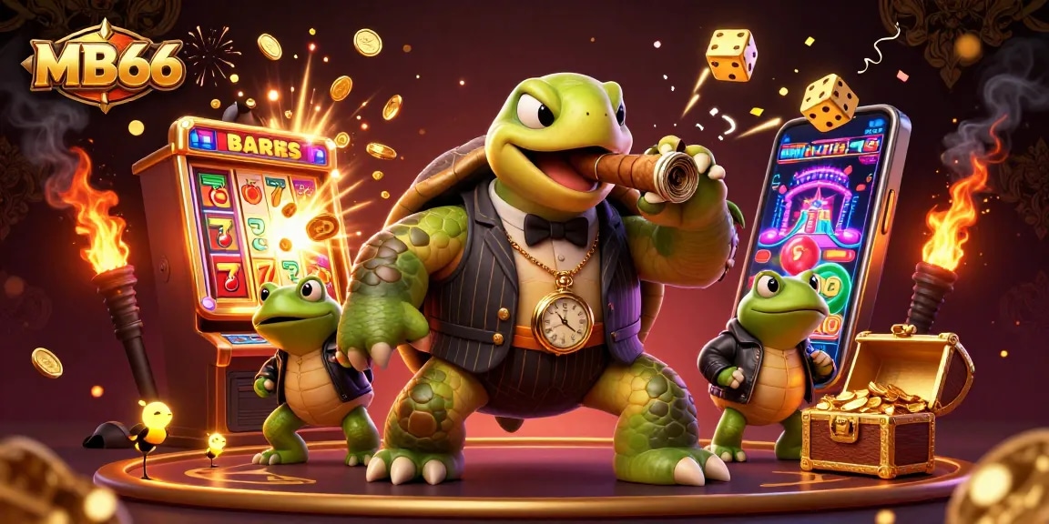 Embark on an exhilarating casino adventure with MB66 featuring a charismatic turtle and bullfrog enforcers.