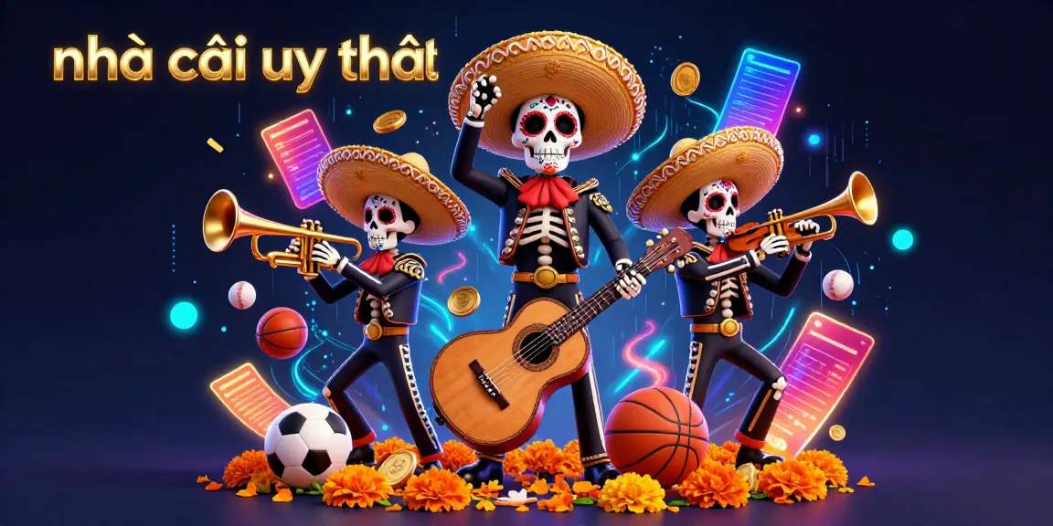 Experience the vibrant energy of nhà cái uy tín with a festive mariachi band amid dynamic sports betting elements.