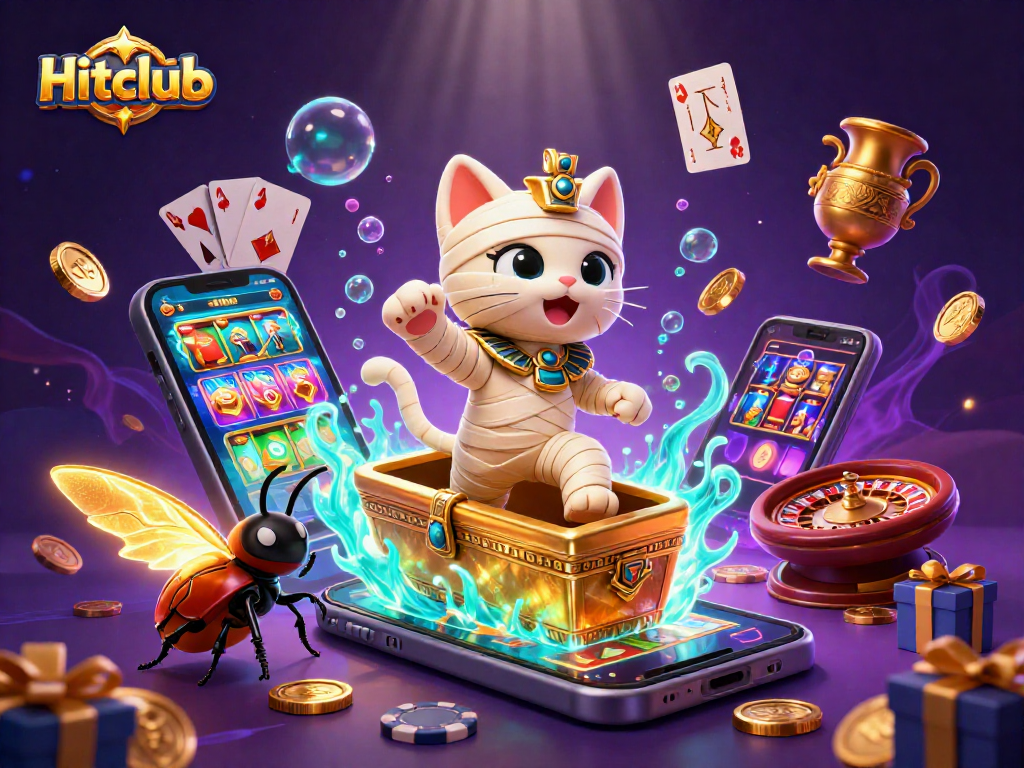 Join the Hitclub in this vibrant depiction of an Egyptian-themed casino adventure with thrilling game elements.
