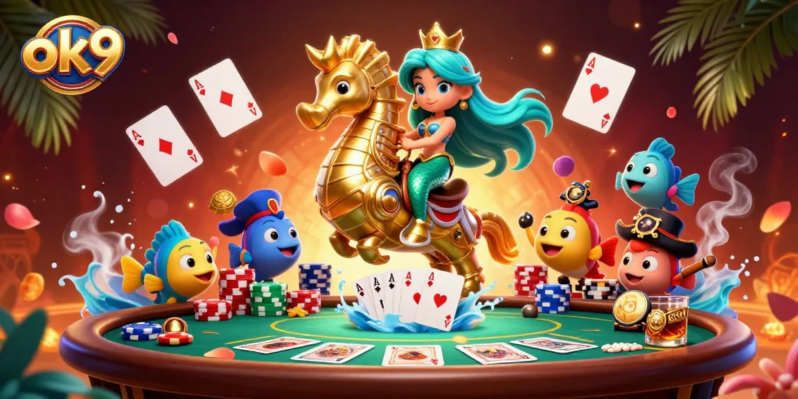 Join the excitement at ok9 with vibrant colors and detailed scenes of gambling fun!