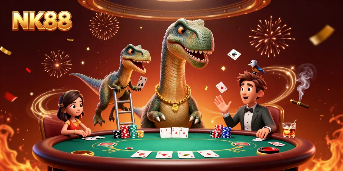 Experience thrilling gameplay at NK88 with dynamic casino characters and vibrant poker elements!