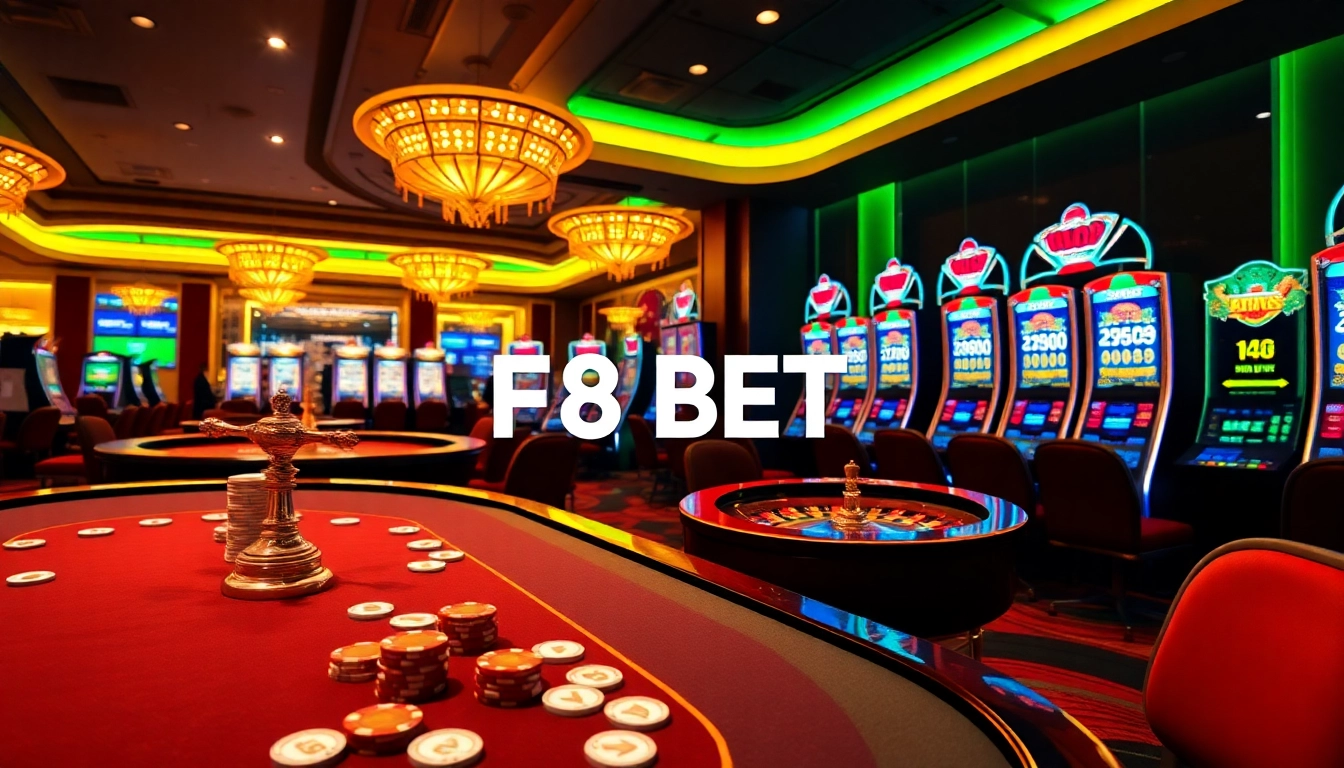 Experience thrilling online gaming with F8 BET at a vibrant casino table.