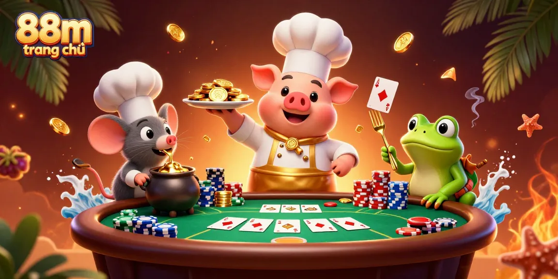 Win big with 88m trang chủ in this vibrant casino scene, showcasing rich poker action.