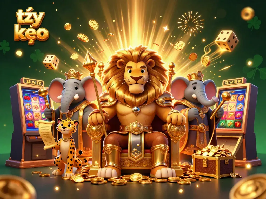 Engage with the thrilling world of tỷ lệ kèo in a vibrant, 3D casino scene.