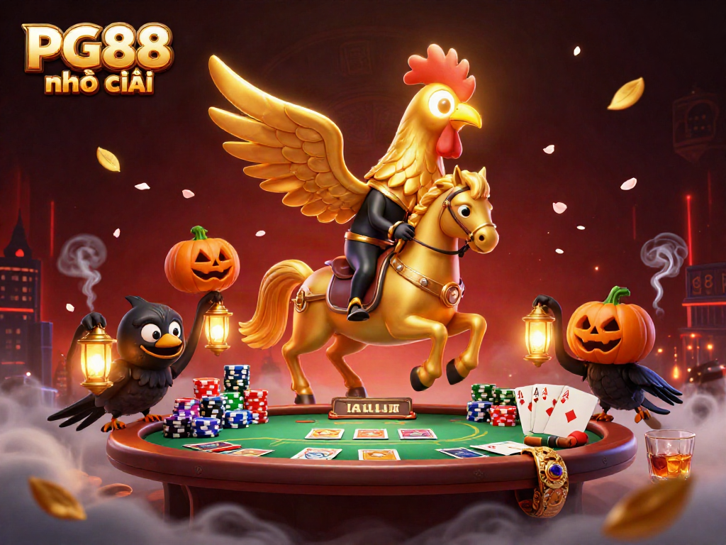 Experience the vibrant world of PG88 nhà cái with a dynamic scene of gaming excitement and charming characters.