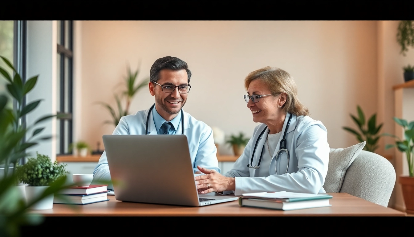 Consultation with a virtual doctor for minor illnesses in a cozy home office setting.