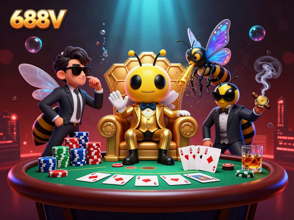 Engage in dynamic poker action with 688V, an adventure in the cartoon casino.
