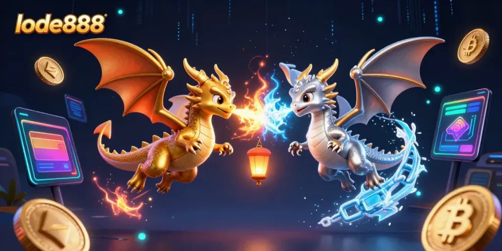 Experience thrilling adventures at lode888 with dynamic dragons representing fire and ice.