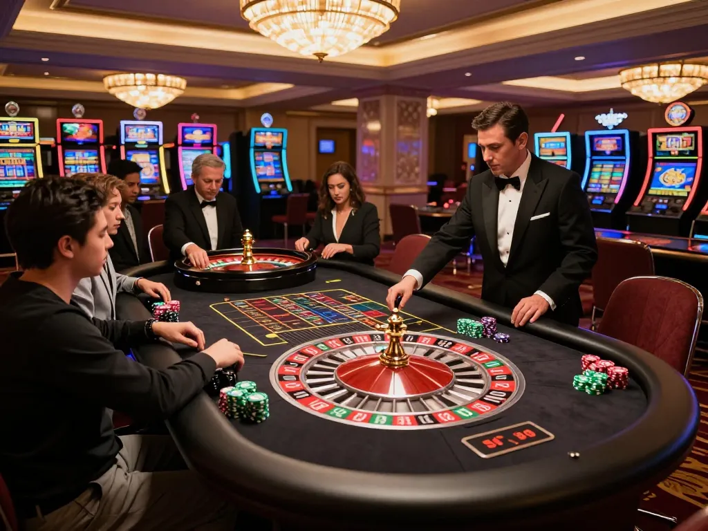 va88 roulette excitement with players betting at a luxury casino table
