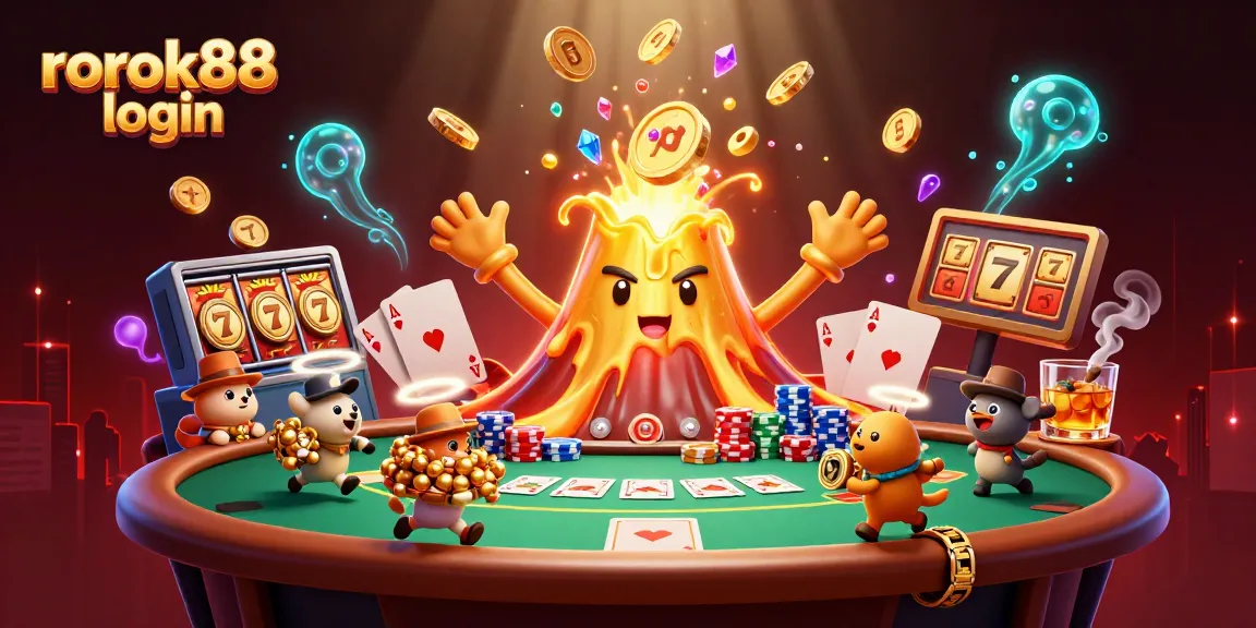 Experience thrilling wins at rokok88 login, surrounded by dynamic casino elements and vibrant rewards.