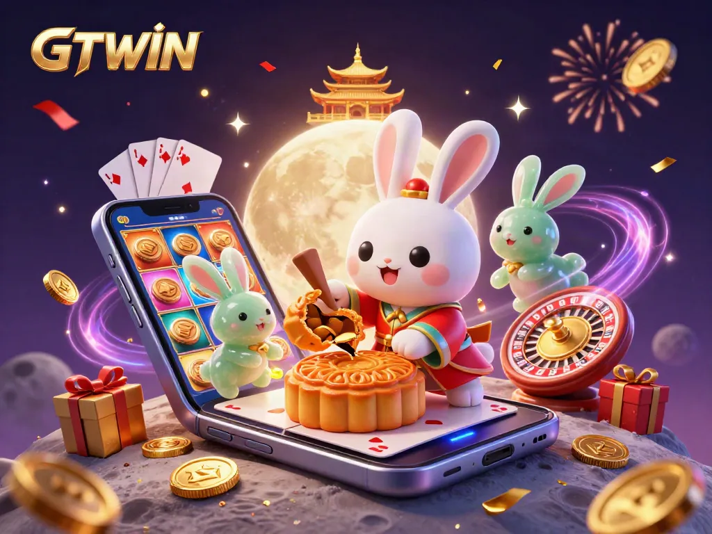 Engage in gaming excitement with GTWIN's captivating casino universe featuring dynamic scenes.