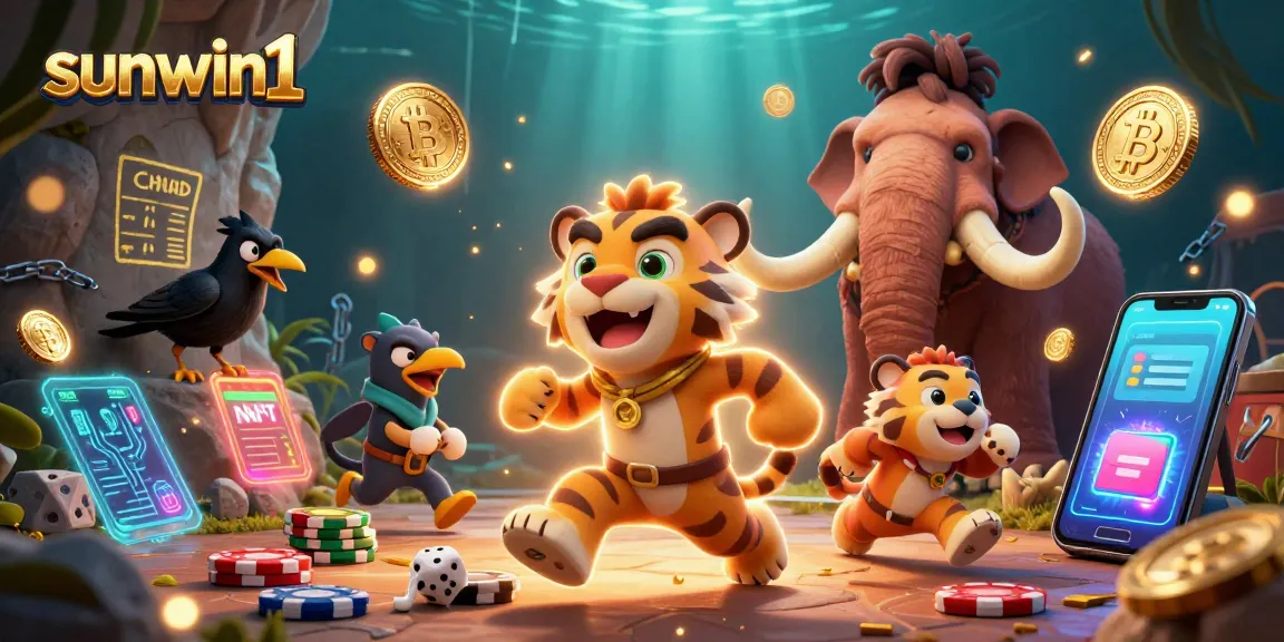 Experience the thrill of gambling at sunwin1 with a prehistoric casino scene brimming with excitement.