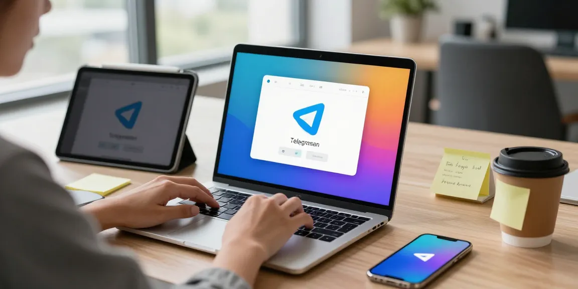 Customizing the Telegram Chinese interface in a modern office setting.
