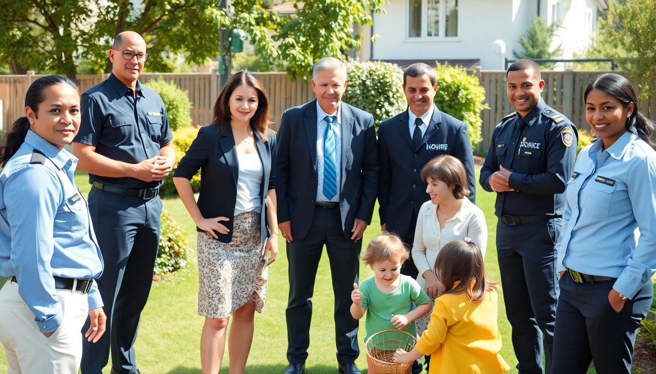 Family Protection team ensuring safety for a family in a secure outdoor setting.