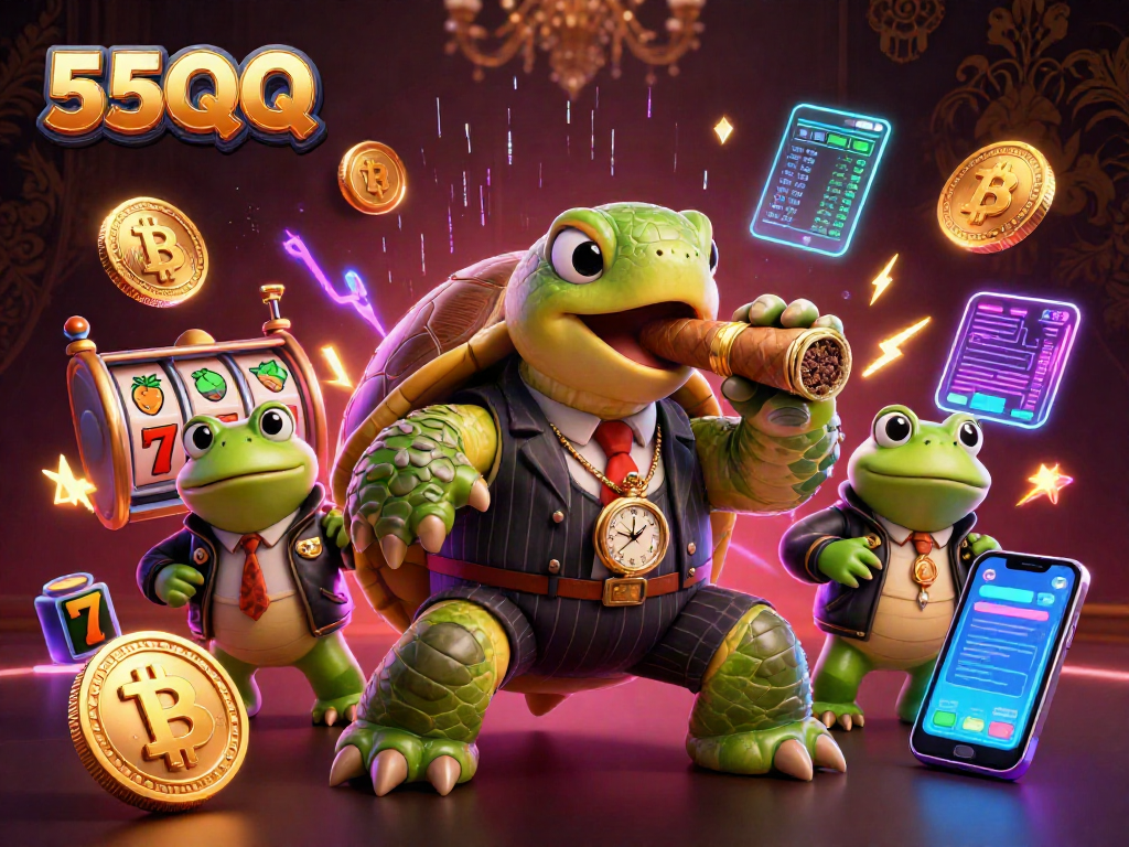 Engage with 55QQ casino gaming in a vibrant, animated showdown featuring unique 3D characters.
