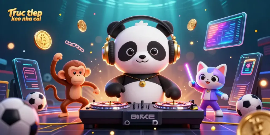 Engage in truc tiep keo nha cai with energetic characters amidst sports betting elements.